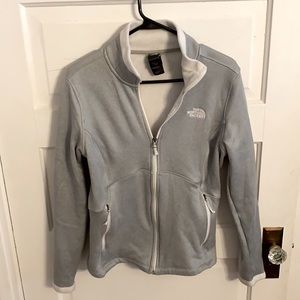 Gray & White Northface Full Zip Sweatshirt